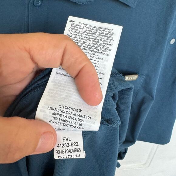 MEN’S 5.11 TACTICAL VENTURE SHORT SLEEVE BUTTON UP SHIRT BLUE SIZE XL - Picture 7 of 9